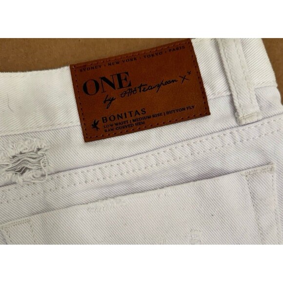 Women’s One Teaspoon Bonitas White Denim Jean Cut Off shorts Size 29 - Picture 10 of 10